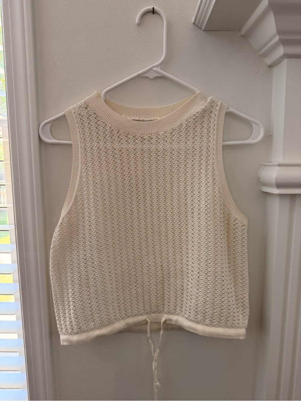 Cream Knit Sleeveless Tank Top